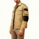Tan Colorblock Utility Jacket with Elbow Patches