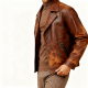Vintage Brown Distressed Leather Biker Jacket
